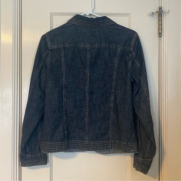 Christopher & Banks Denim w/ Animal Print Buttons & Double Topstitch Size S - Picture 4 of 9